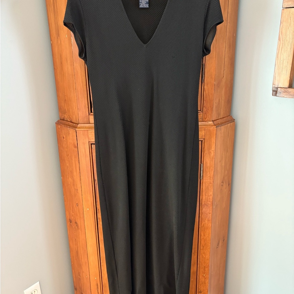 Ralph Lauren Black V-Neck Sheath Maxi Dress